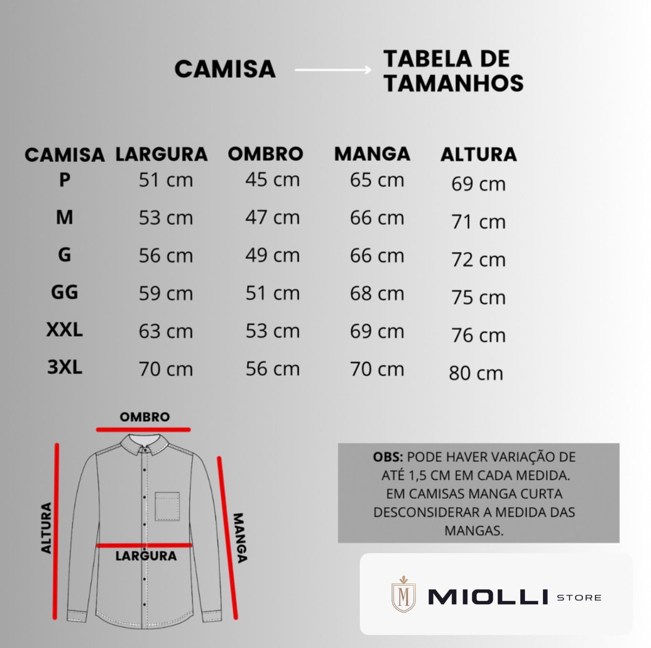Detalhes do produto — Camisas